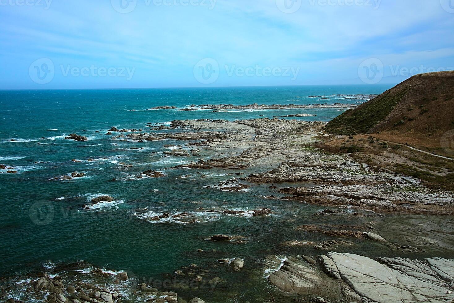 Ocean shore in Kaikoura, New Zealand photo