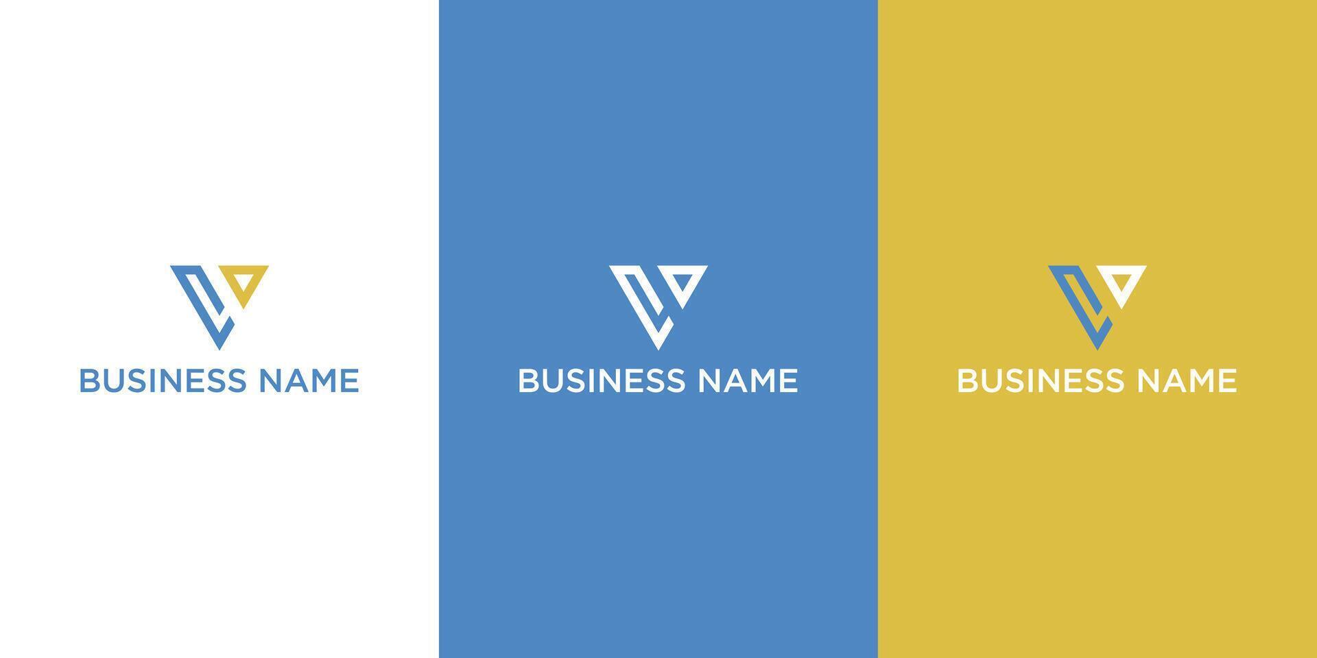 logo with triangle shape and circle rounded design template vector