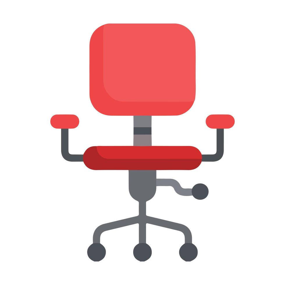 Office chair. Cozy comfortable office chair for indoor space design. Office interior furniture vector