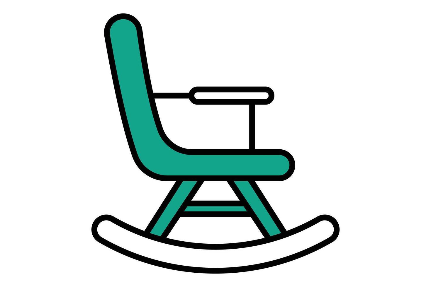 balanceo silla icono. icono relacionado a anciano. plano línea icono estilo. antiguo años elemento ilustración vector
