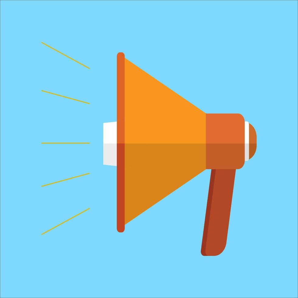 megaphone blue brown white vector