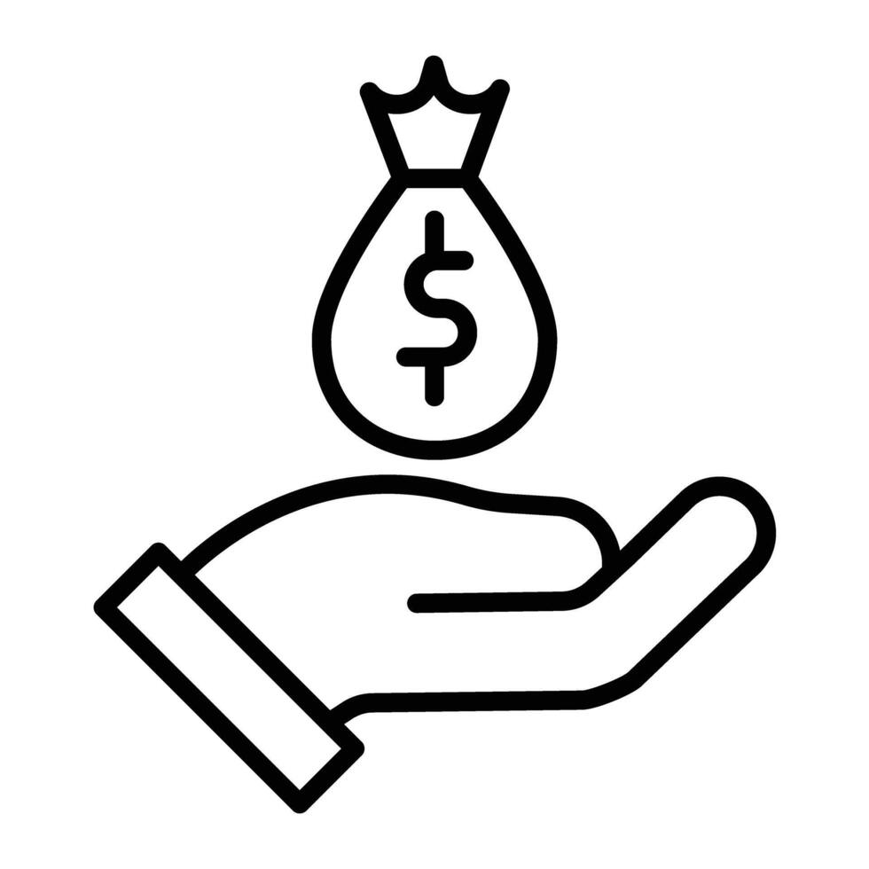 Loan Of Value Line Icon Design vector