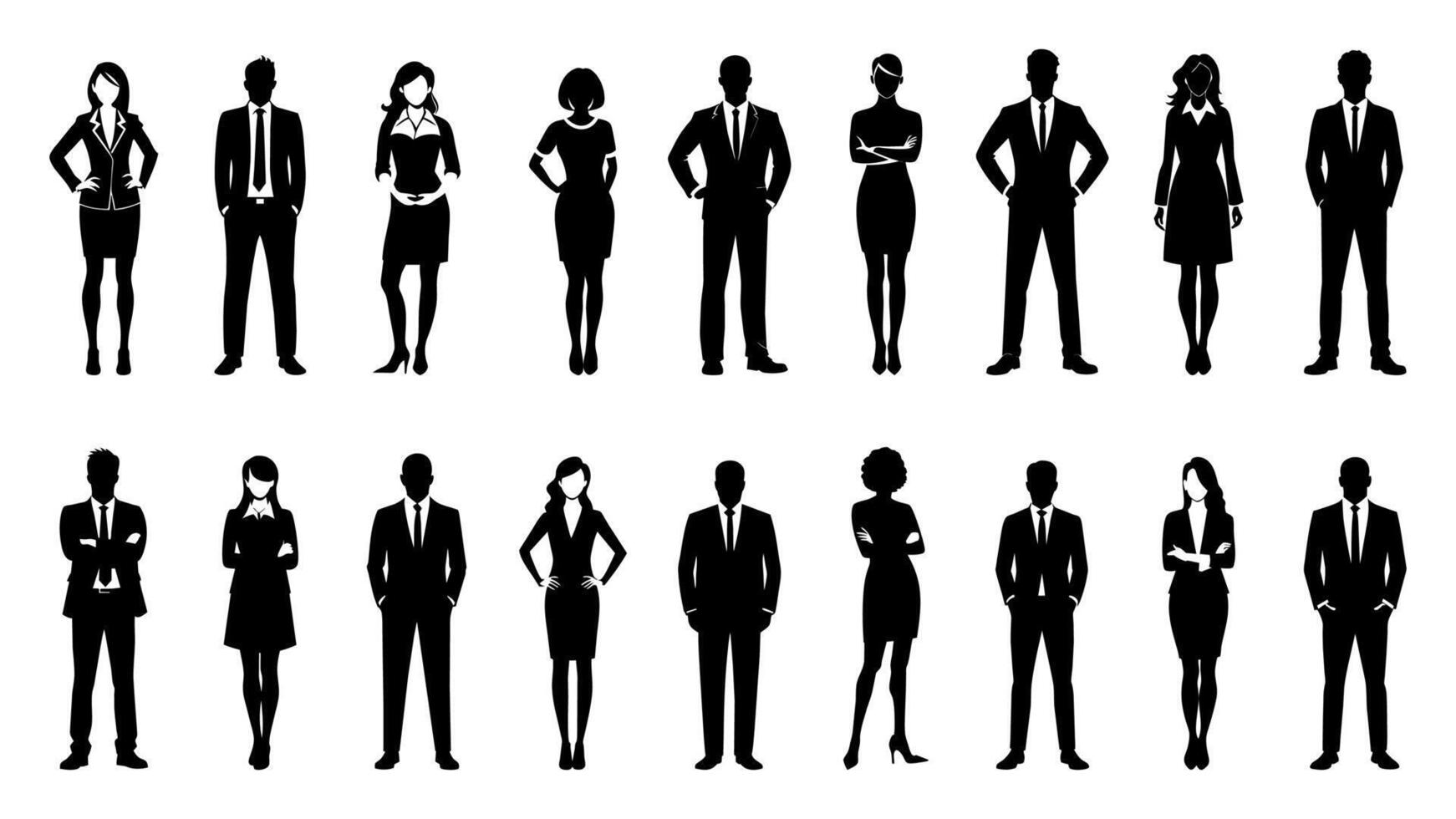 Modern silhouette of business people vector