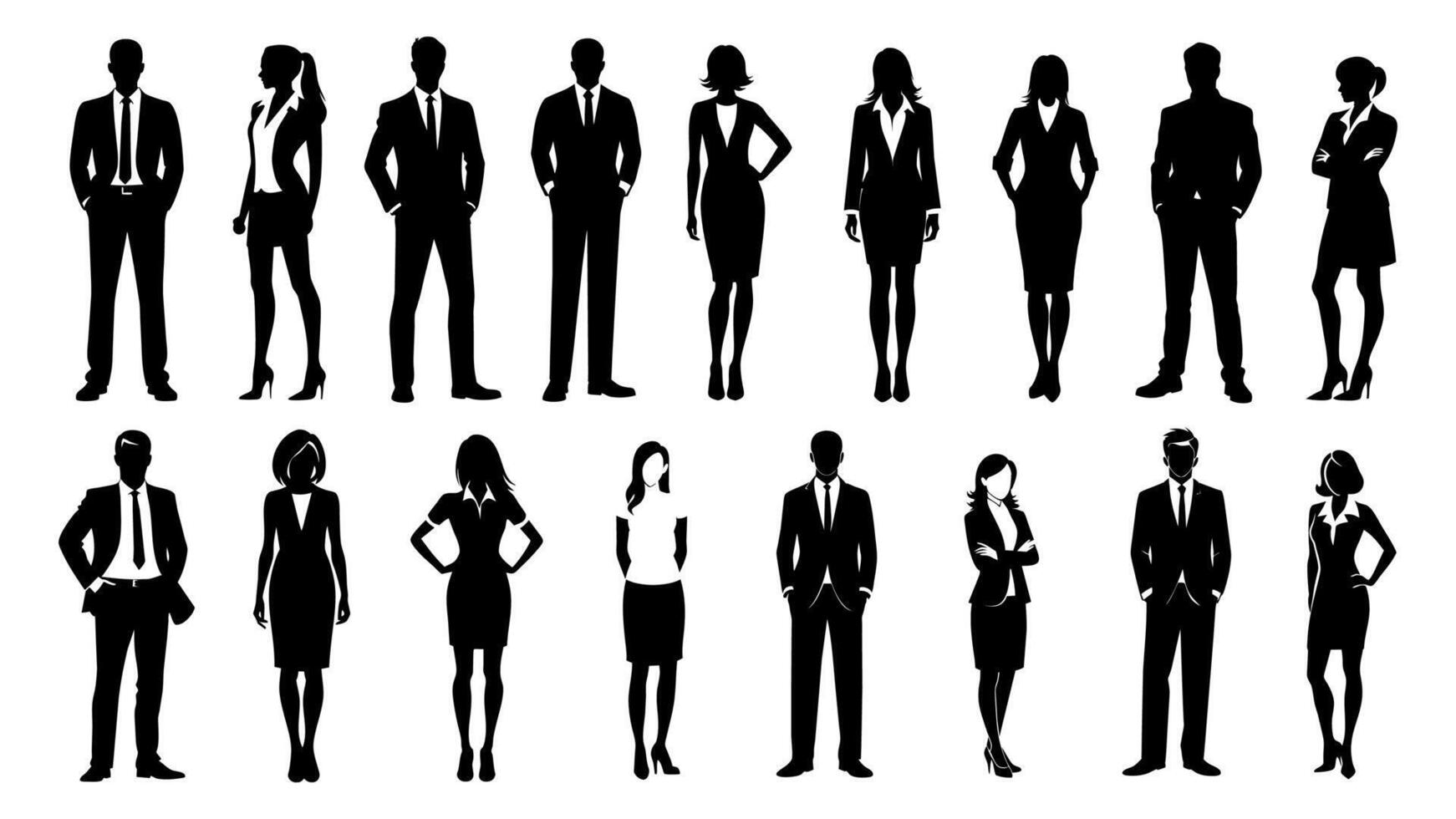 Modern silhouette of business people vector