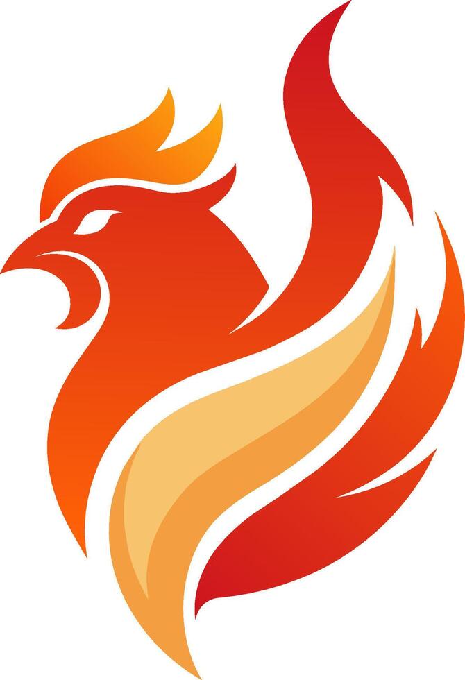 moderno fuego gallo logo ilustración diseño vector