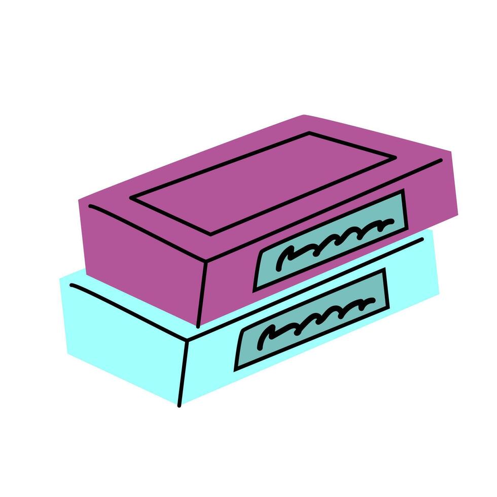90s retro element in box or 80s, or y2k element, retro design vector
