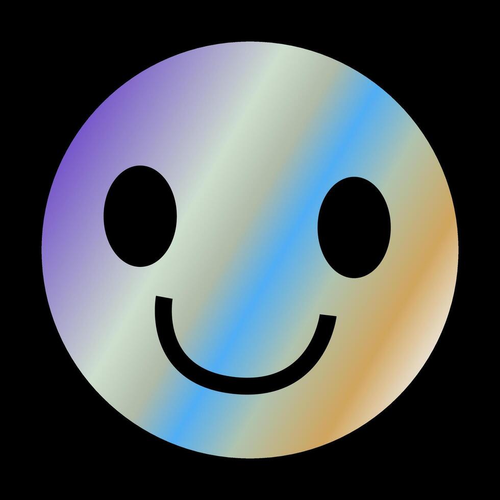 Y2k element. sticker smile in hologram design. vector