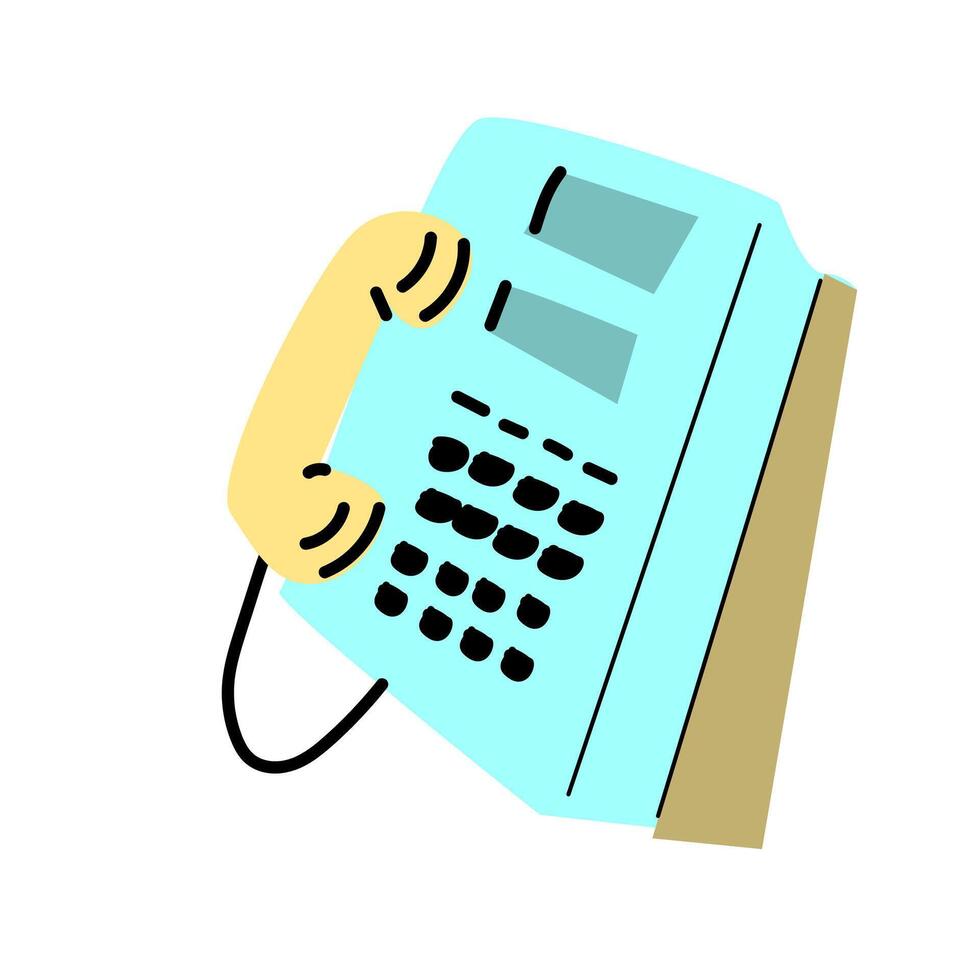 90s retro element telephone or 80s, or y2k element, retro design vector