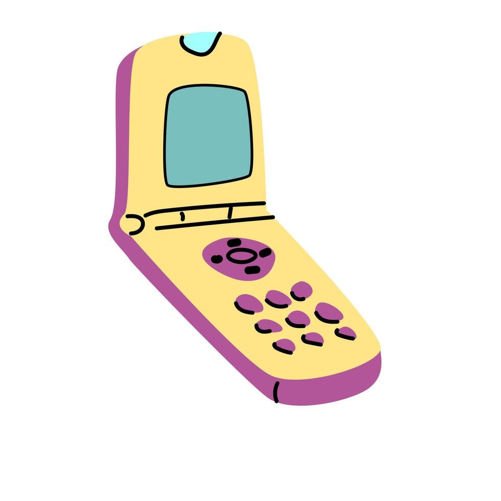 90s retro element mobile or 80s, or y2k element, retro design vector
