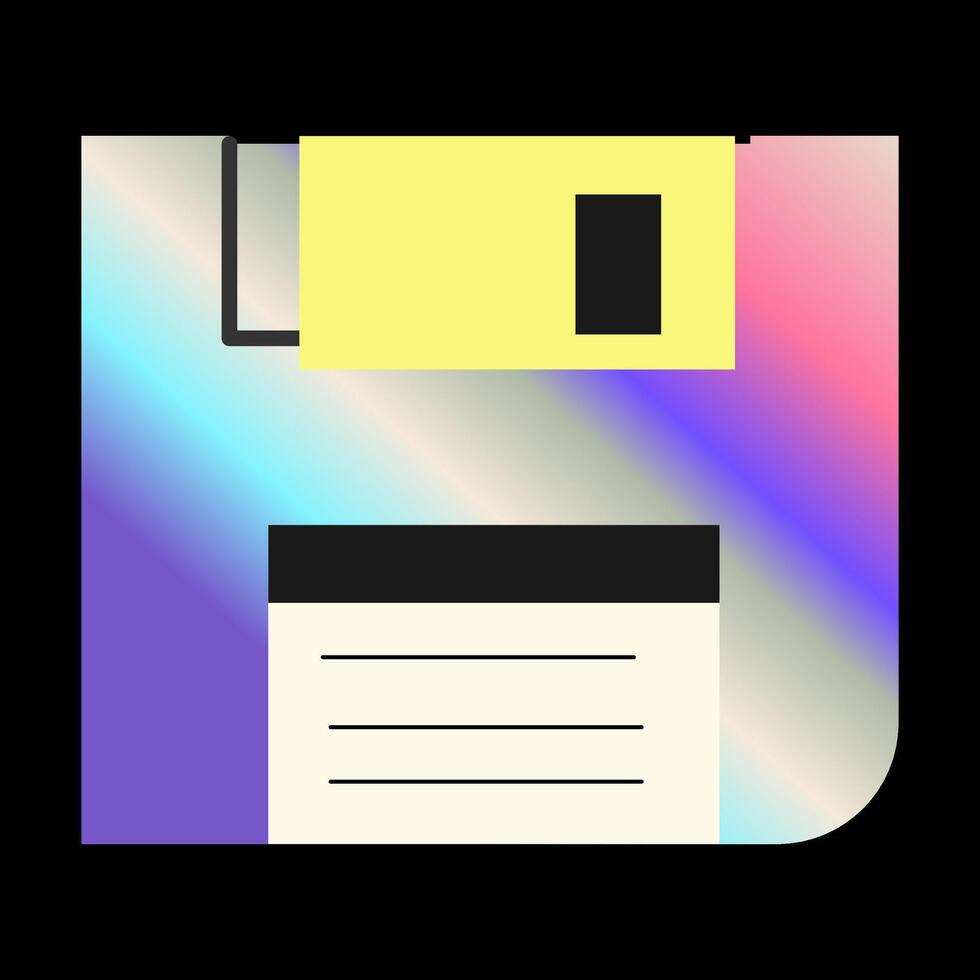 Y2k element. sticker in hologram design. vector