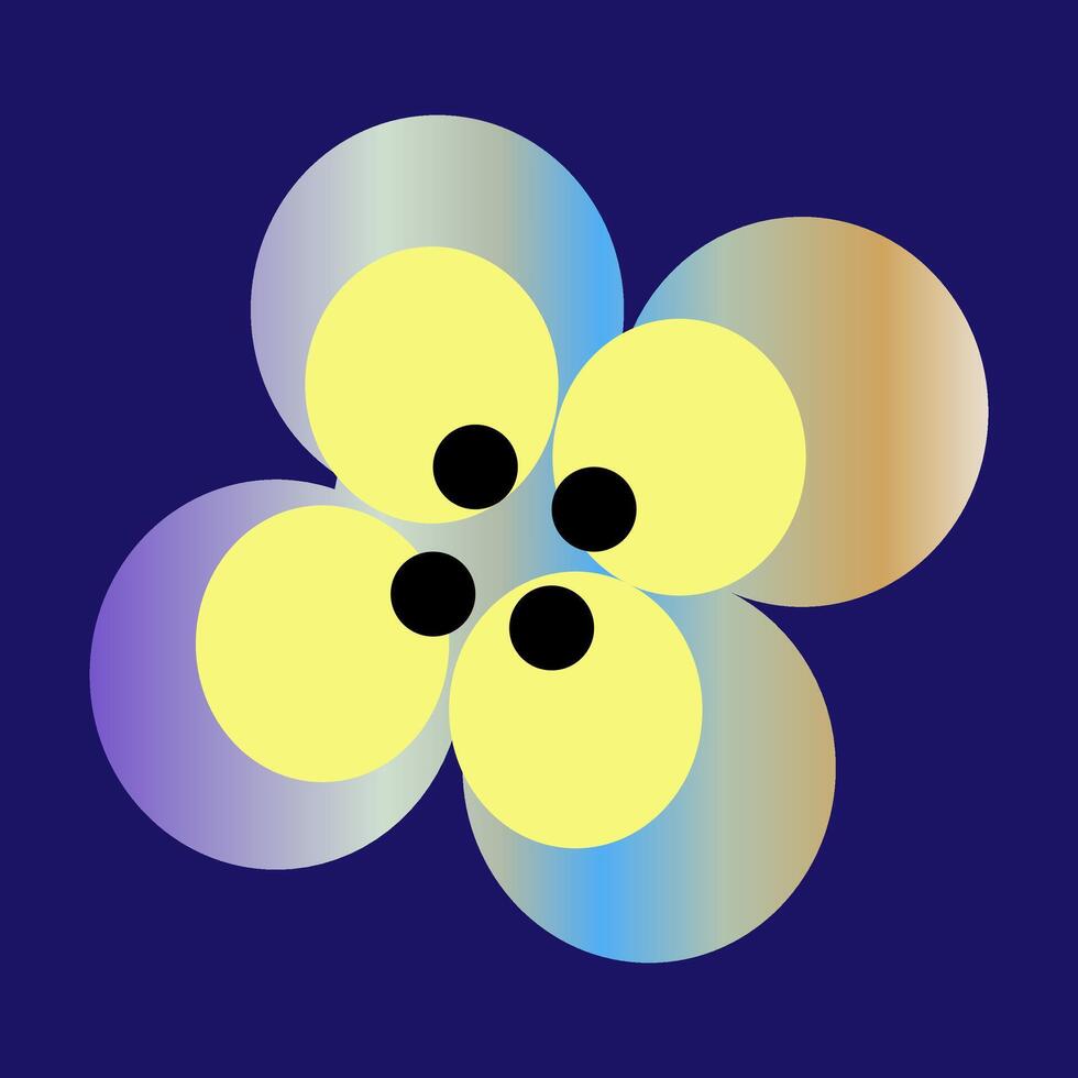 Y2k element. sticker flower in hologram design. vector