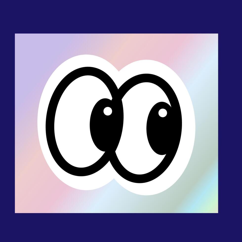 Y2k blur gradient, 2000s background with hologram sticker eye, futuristic banner vector