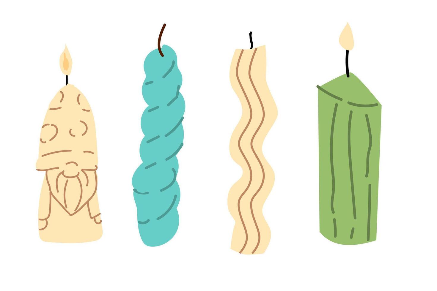 Trendy candle, hand made concept vector