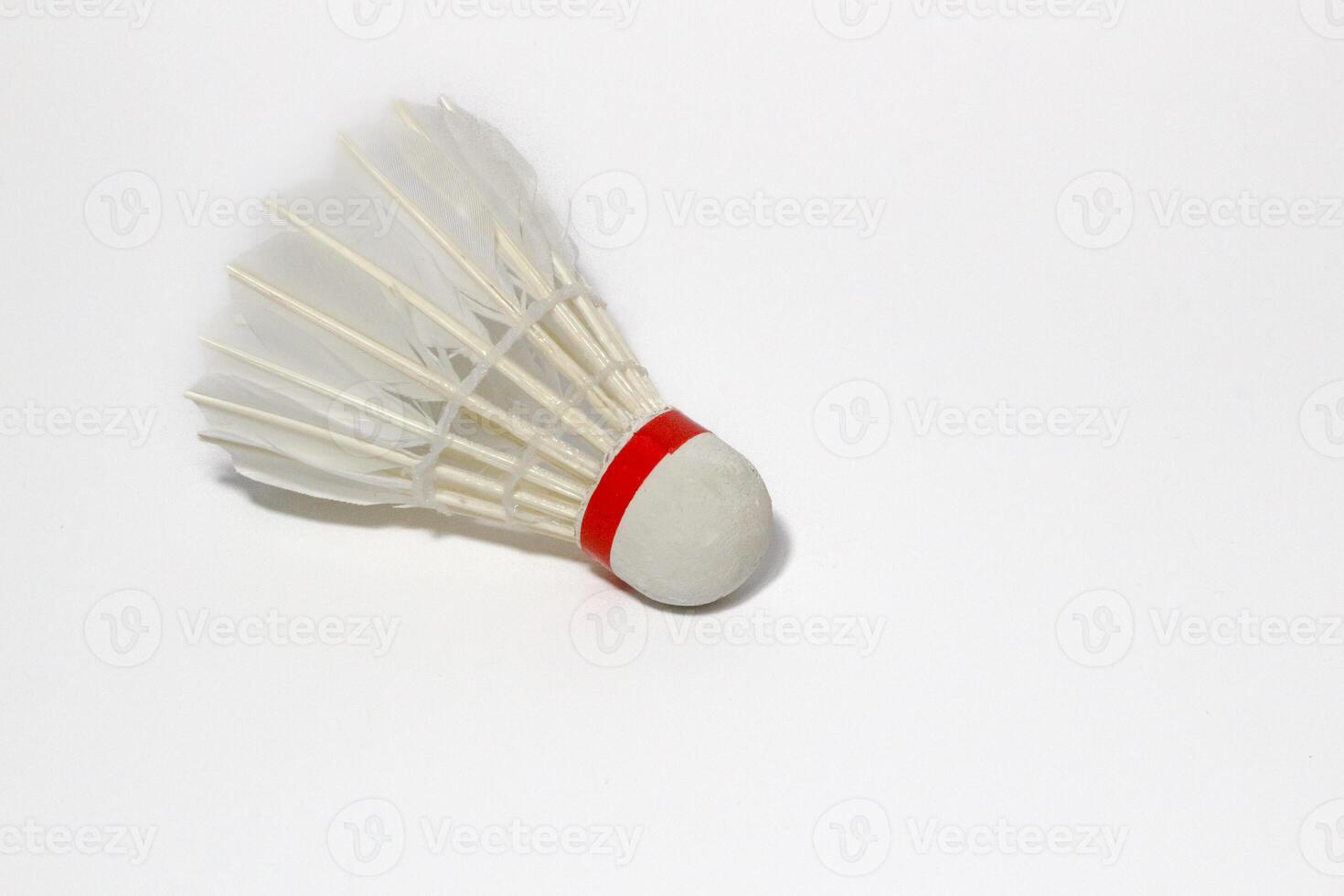 White Feather Shuttlecocks Badminton isolated on white. photo