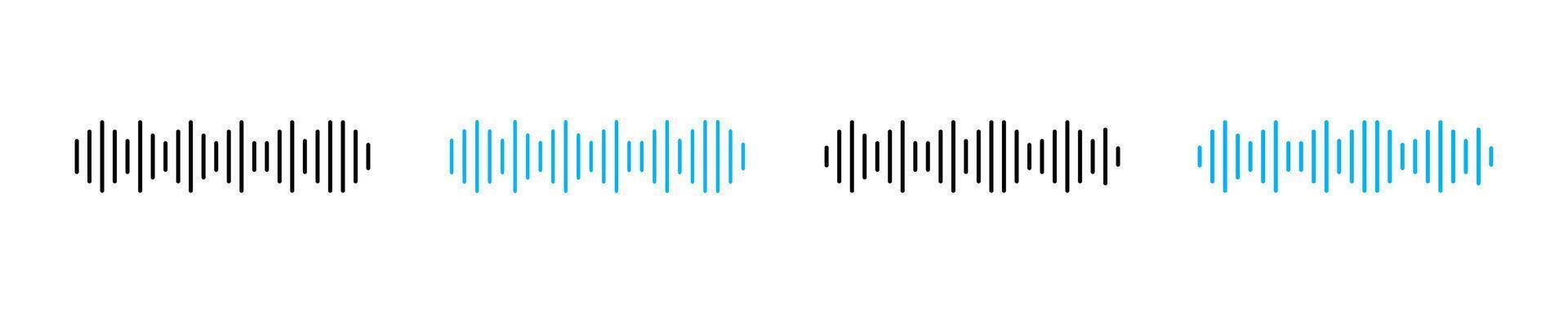 Sound wave icons. Sound waves. Abstract music wave, radio signal frequency and digital voice visualisation. Tune equalizer . Soundwaves rhythm vector