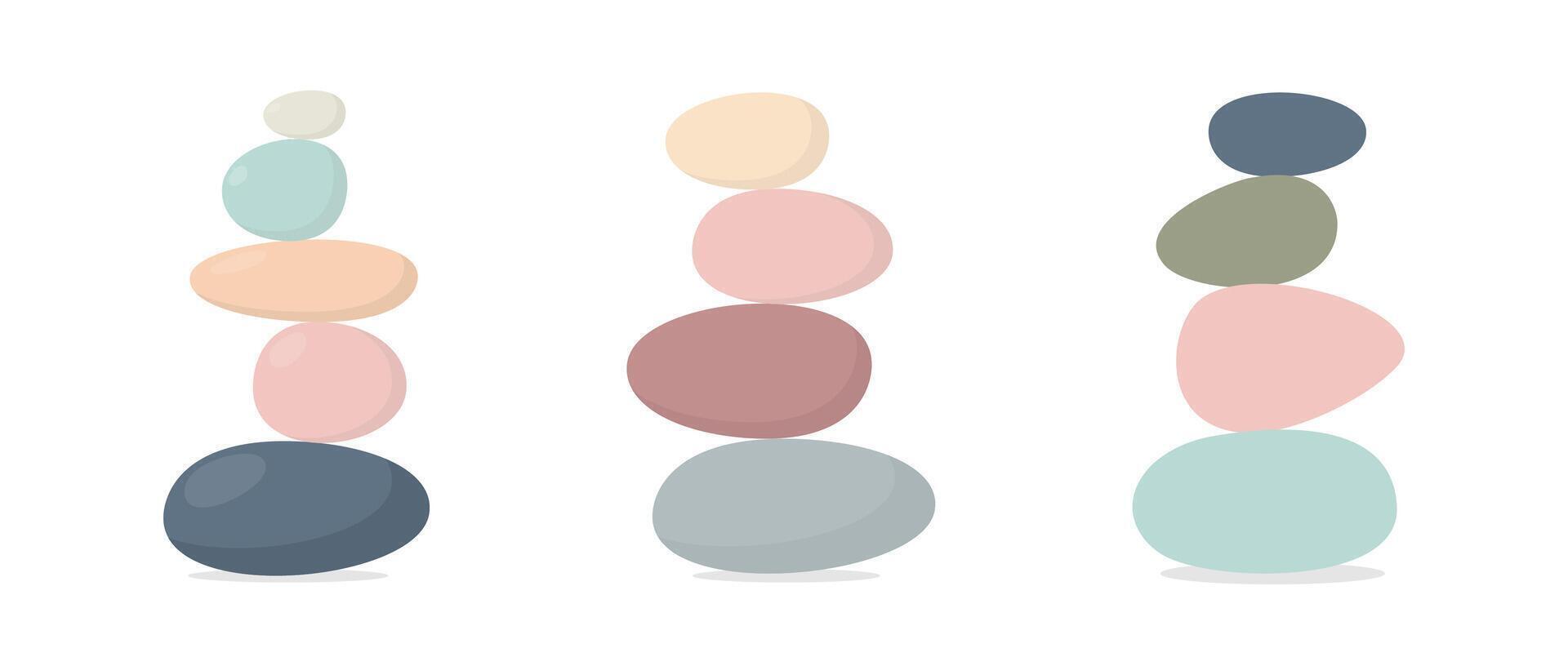 Balance icons. Meditation, chill, relax concept. Stability icons. Stone balance vector