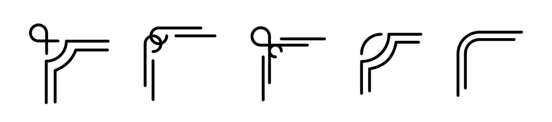 Page corners collection. Page borders set vector