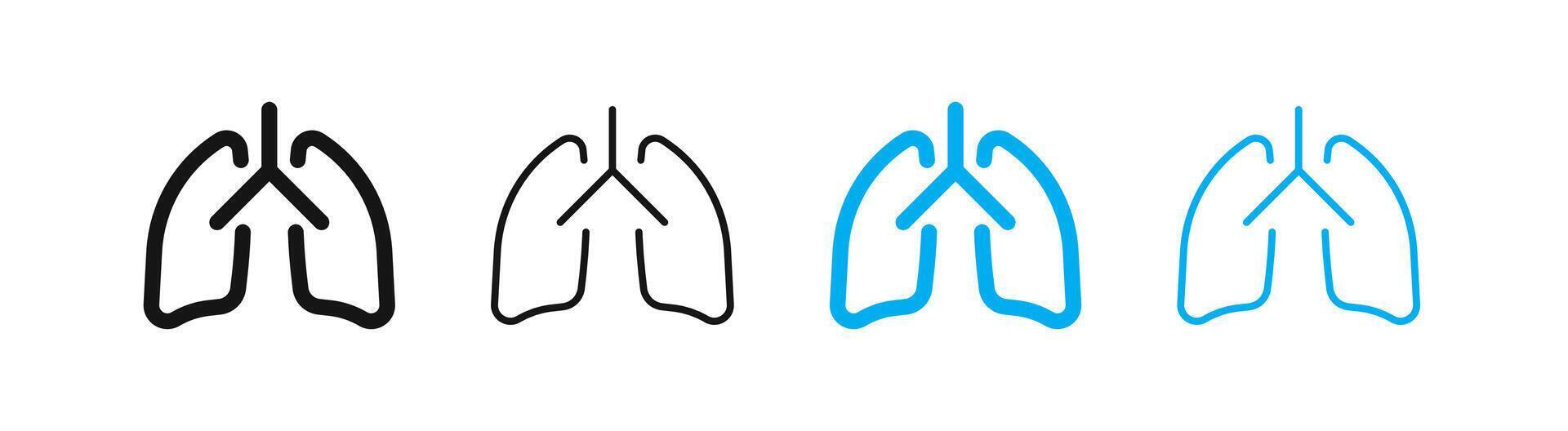 pulmones. pulmón iconos humano pulmón. livianos iconos eps 10 vector