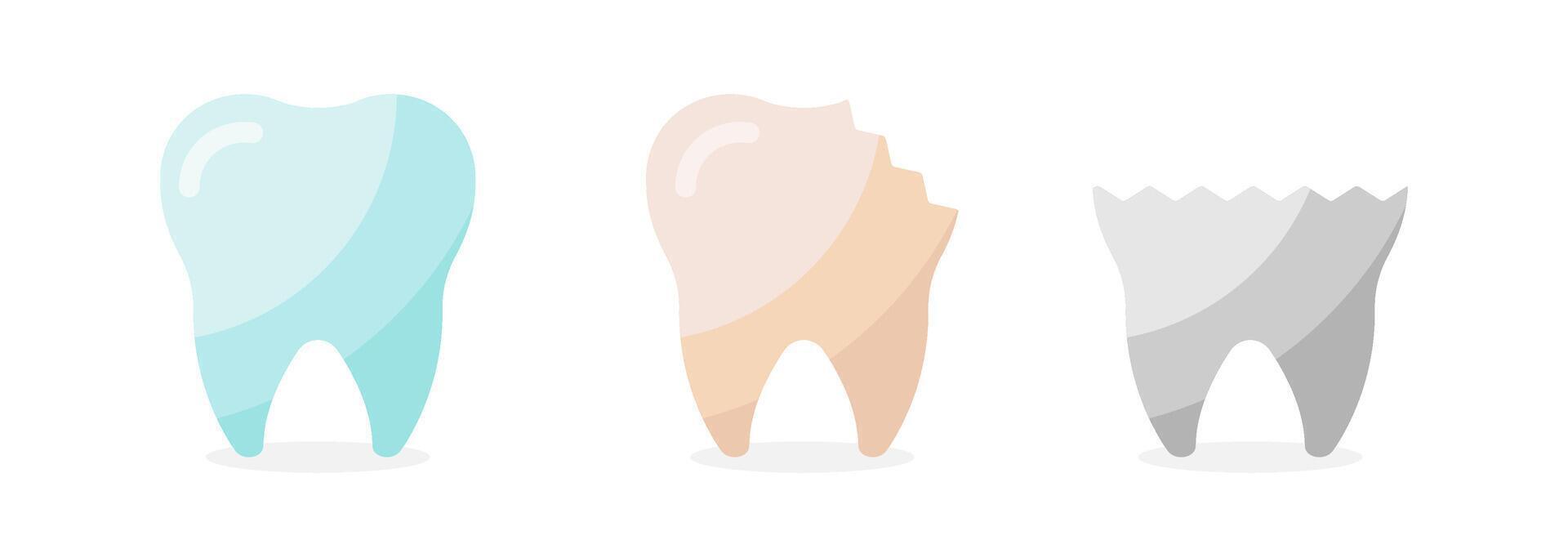 diente icono colocar. dientes íconos colocar. limpiar dientes. vector