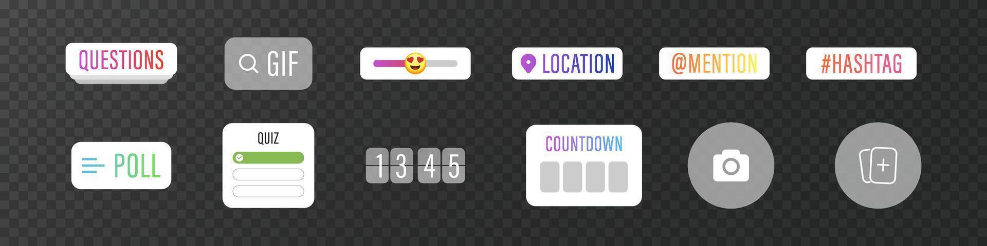 Social media app button set. Popylar apps interface buttons. vector