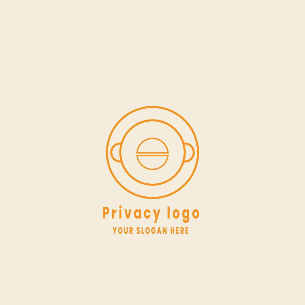 simple privacy minimalist logo design vector