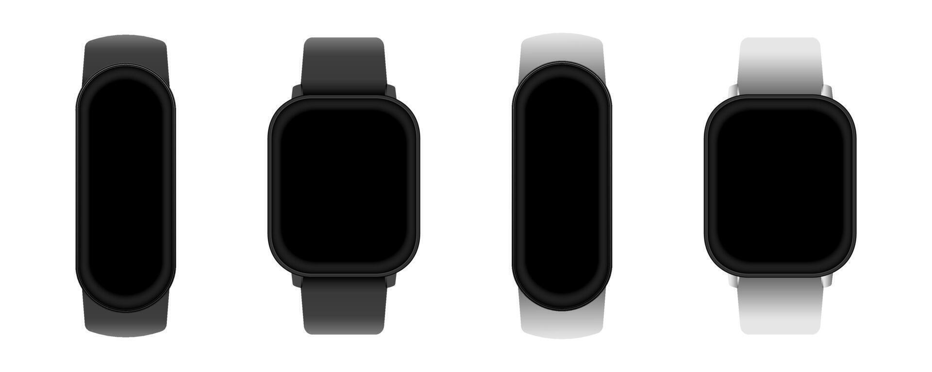 Realistic smart watch illustration. Smart watch hand wearable accessory. Smart watch device template vector