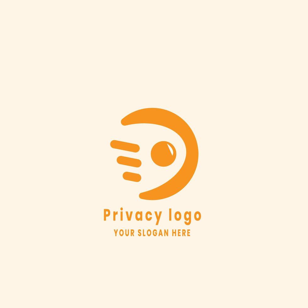 simple privacy minimalist logo design vector