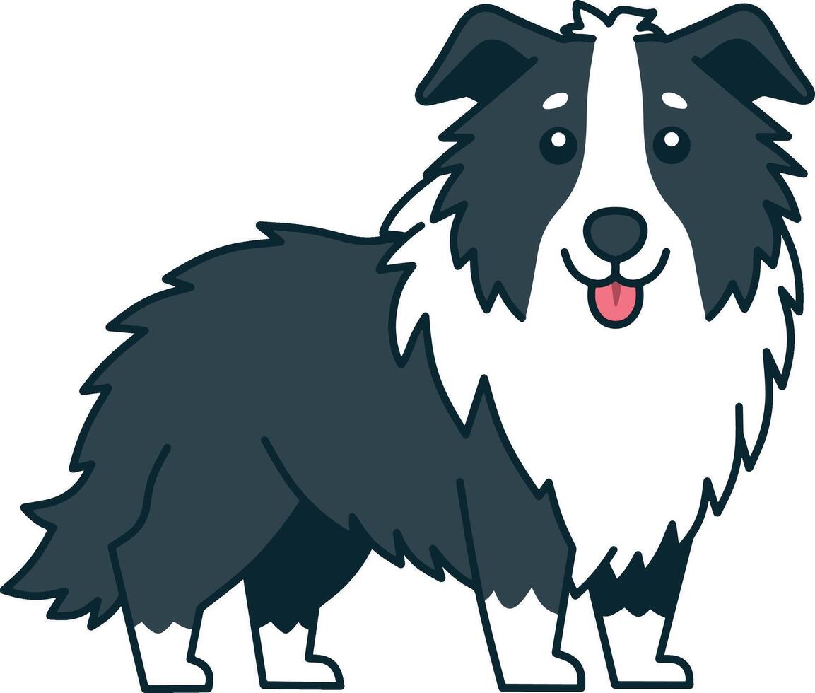 cute shetland sheepdog illustration vector