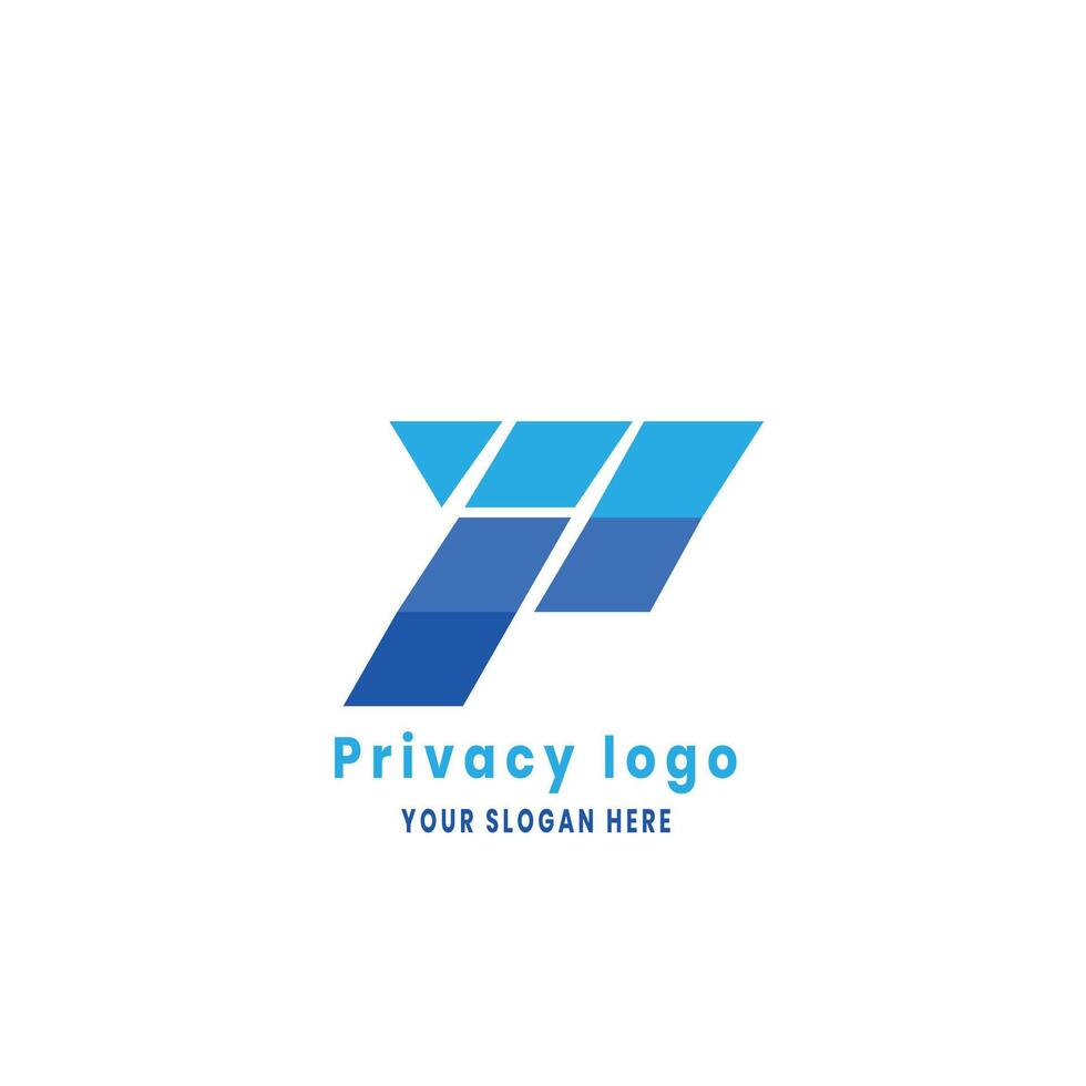 simple privacy minimalist logo design vector