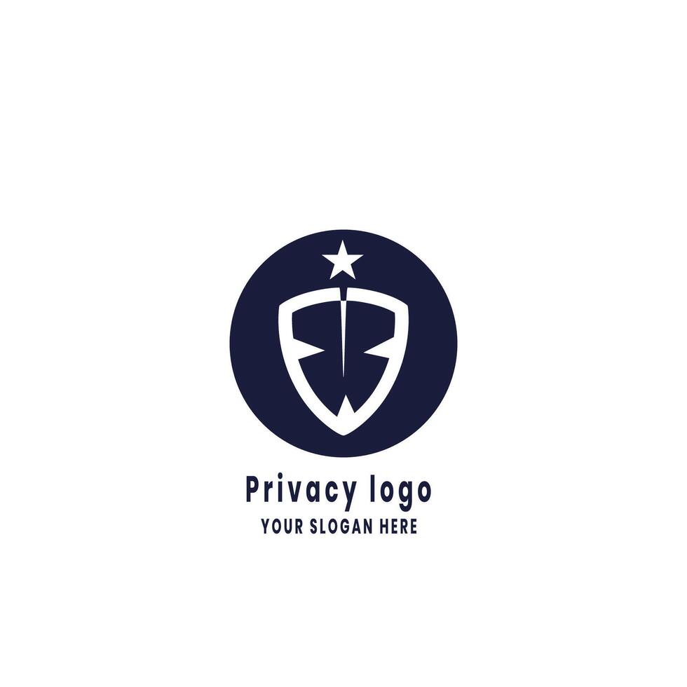 simple privacy minimalist logo design vector