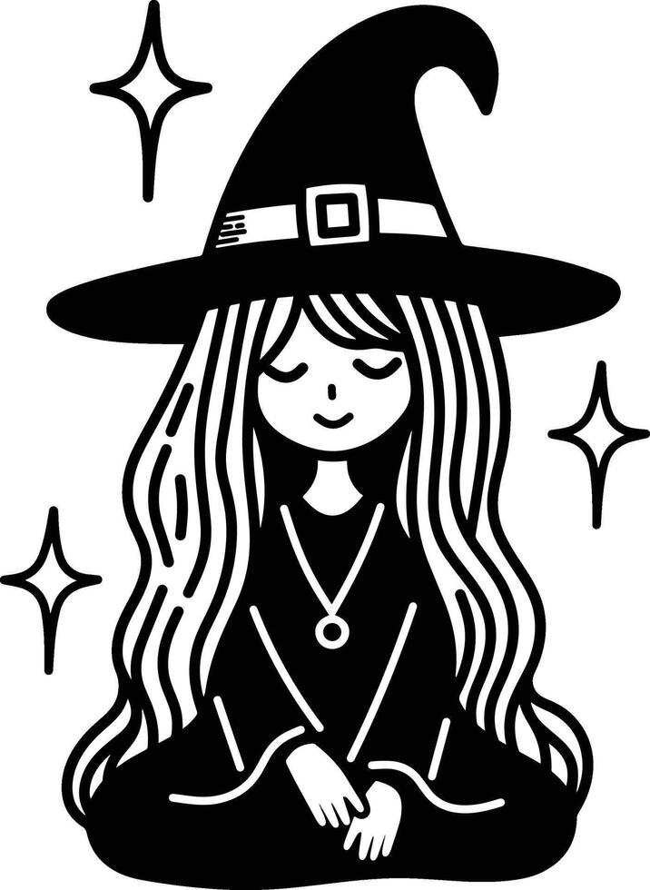 Witch hand drawn vector