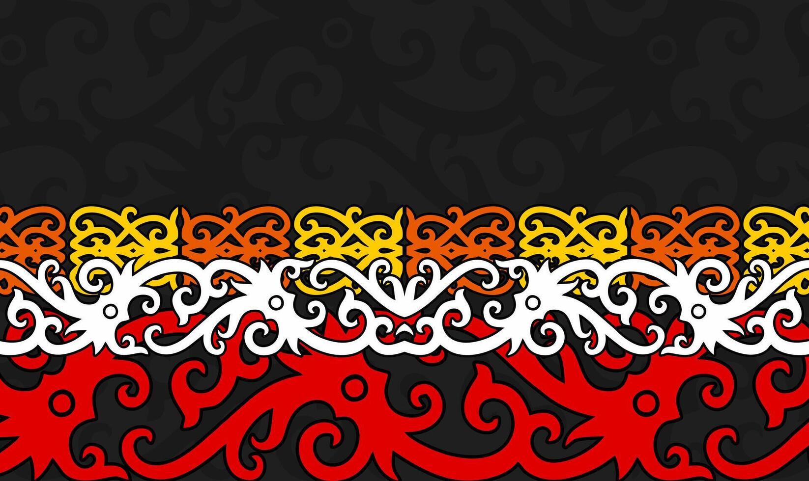 Ornament Design Traditional Dayak Background vector