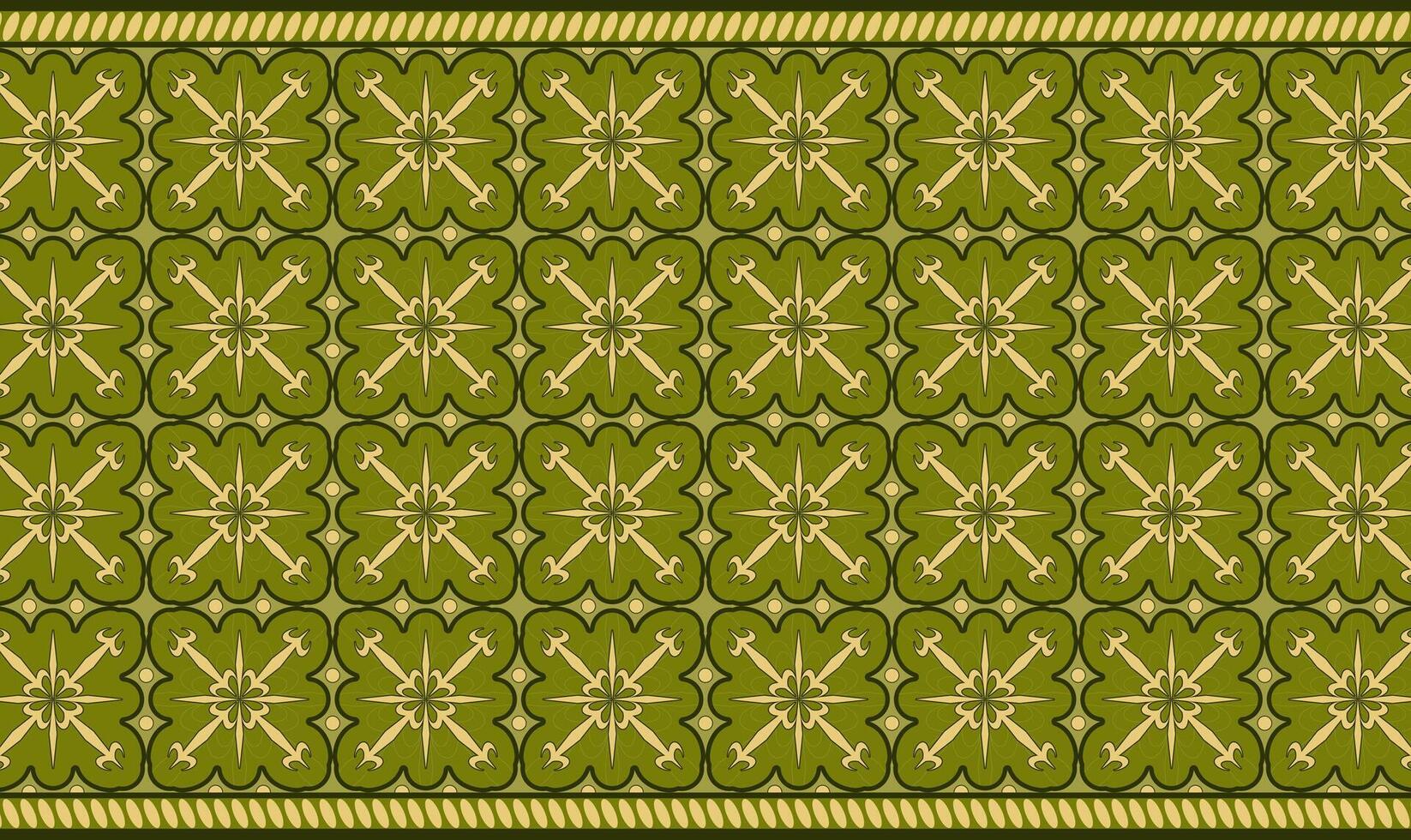 Design Batik Traditional Background Green vector