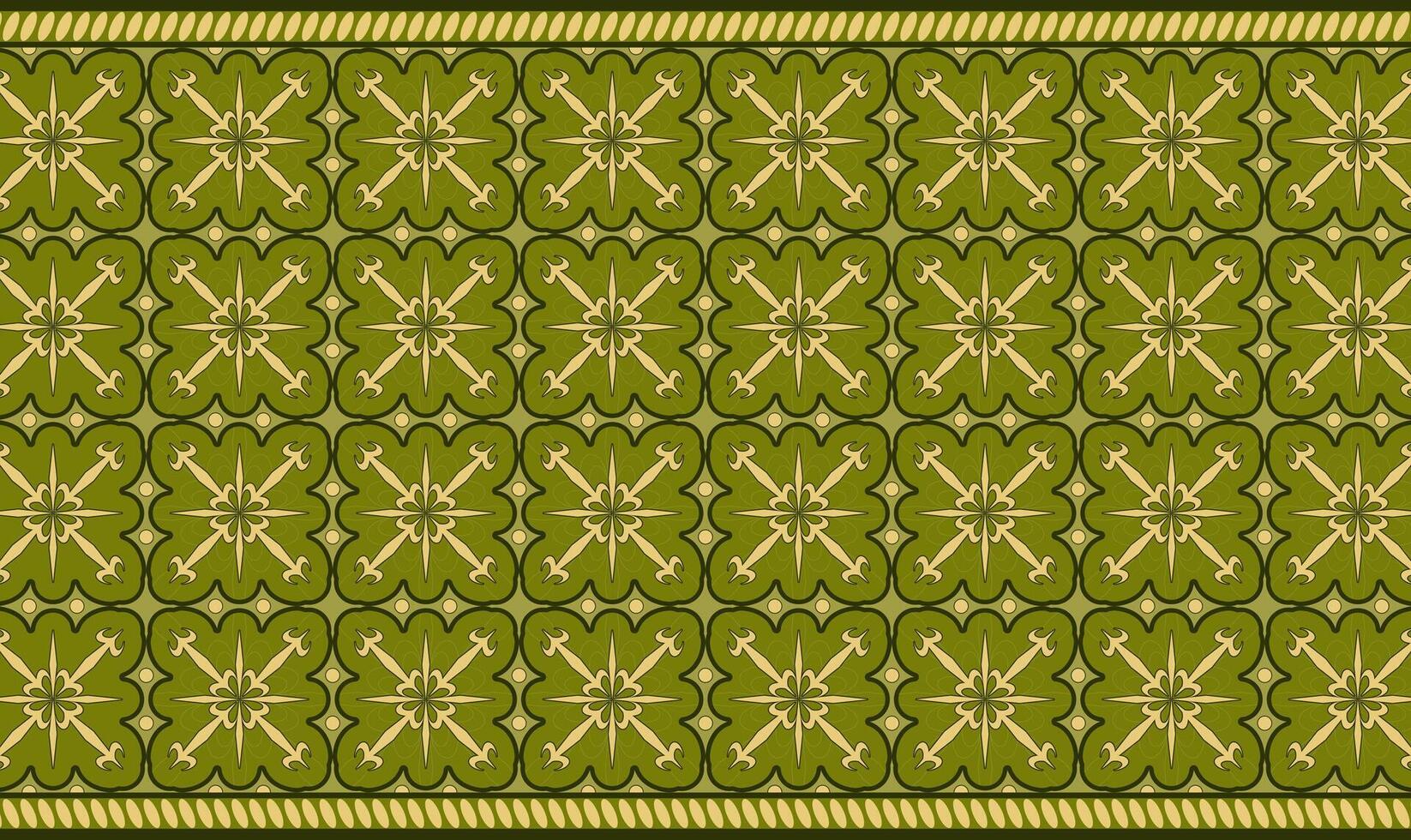 Design Batik Traditional Background Green vector