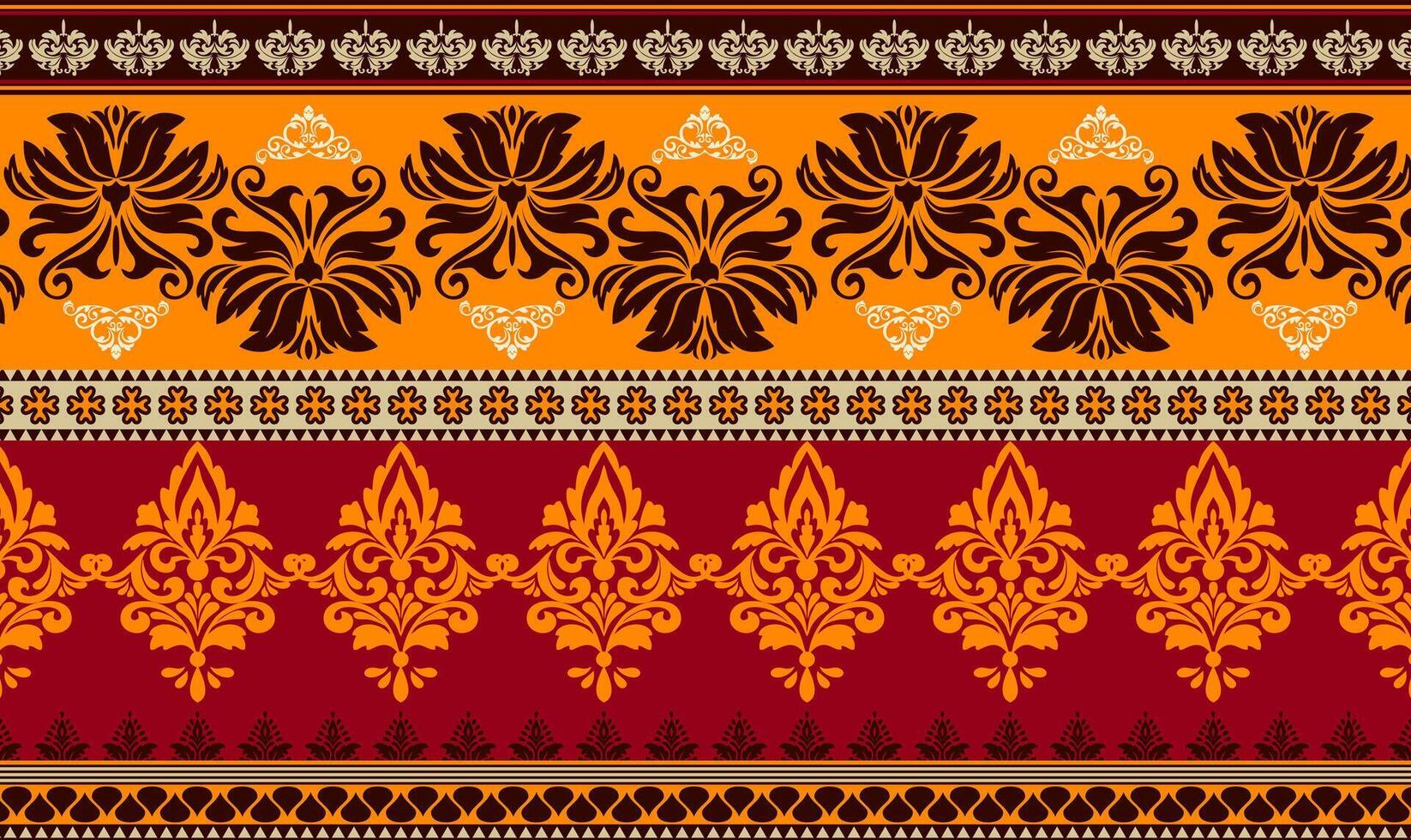Design Batik Traditional Background Red Orange vector