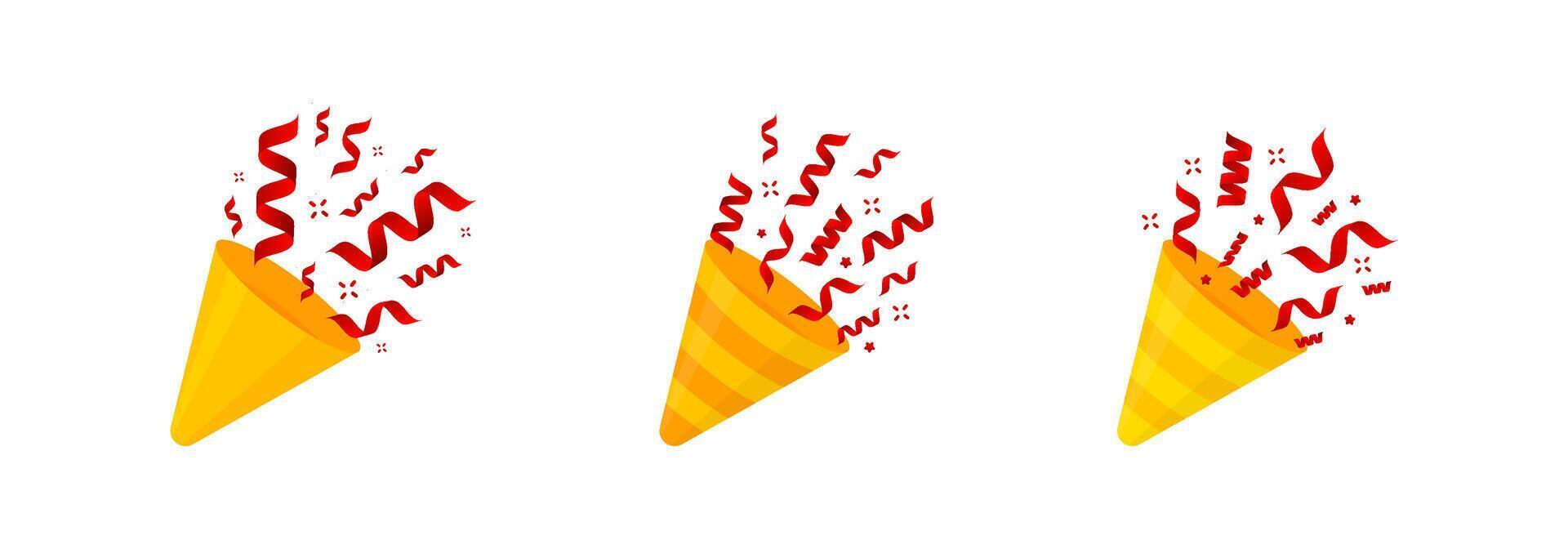 Party popper emoji. Party popper illustration vector