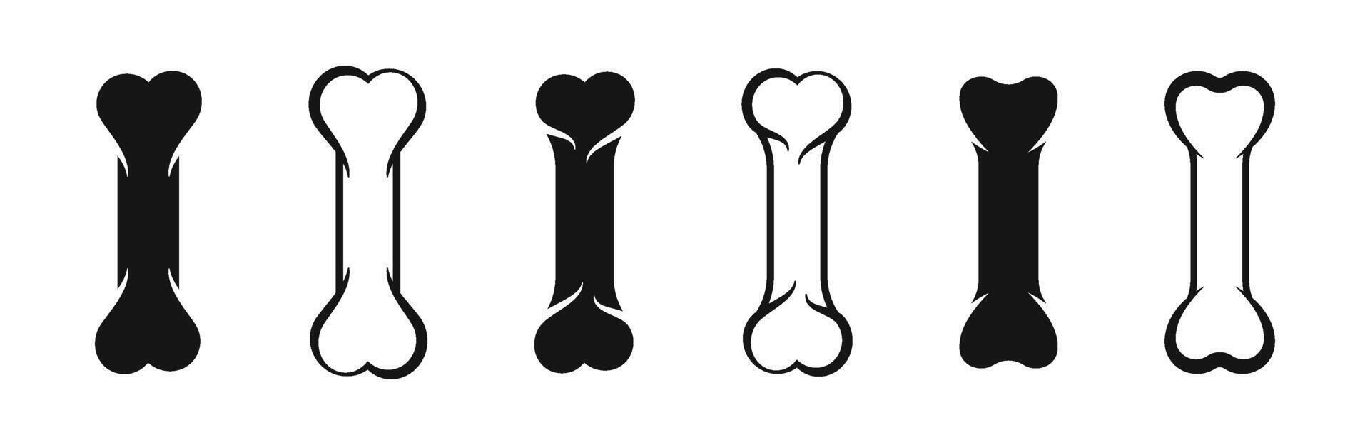 Dog bone. Animal bone pictogram. Bone icons. Bone . vector