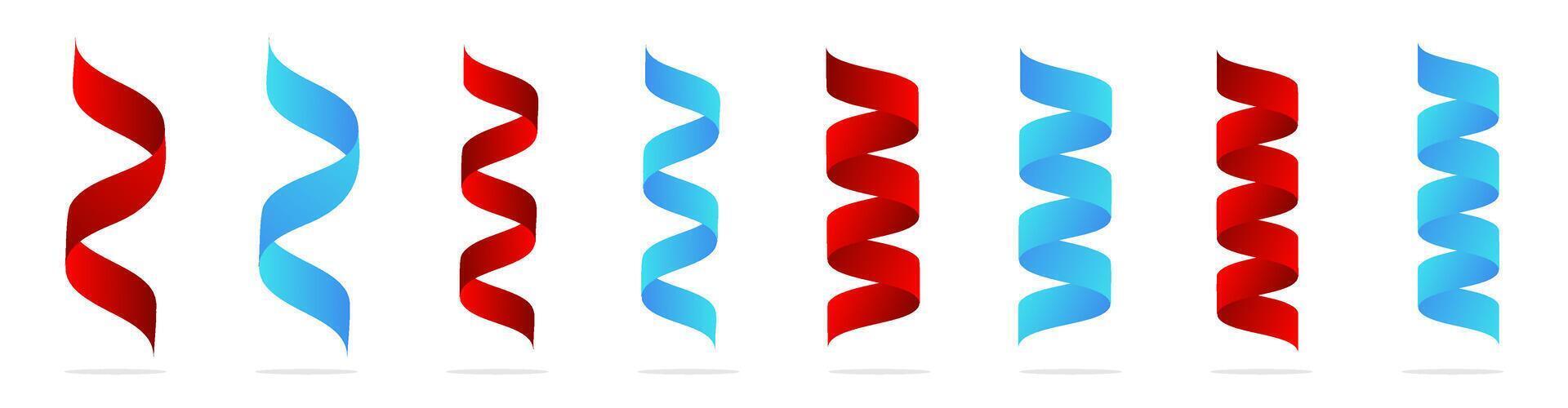 Confetti ribbon icon. Festive confetti Silk ribbons. Ribbon serpentine. Party streamers. Spiral curled tinsel. vector