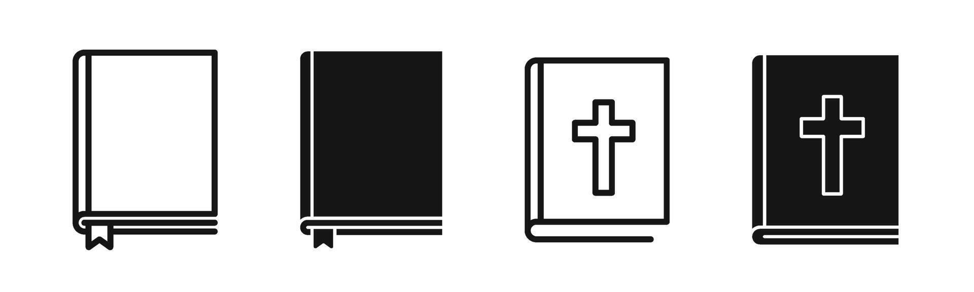 Book icon set. Simple book symbol. Bible icon. Bible book vector