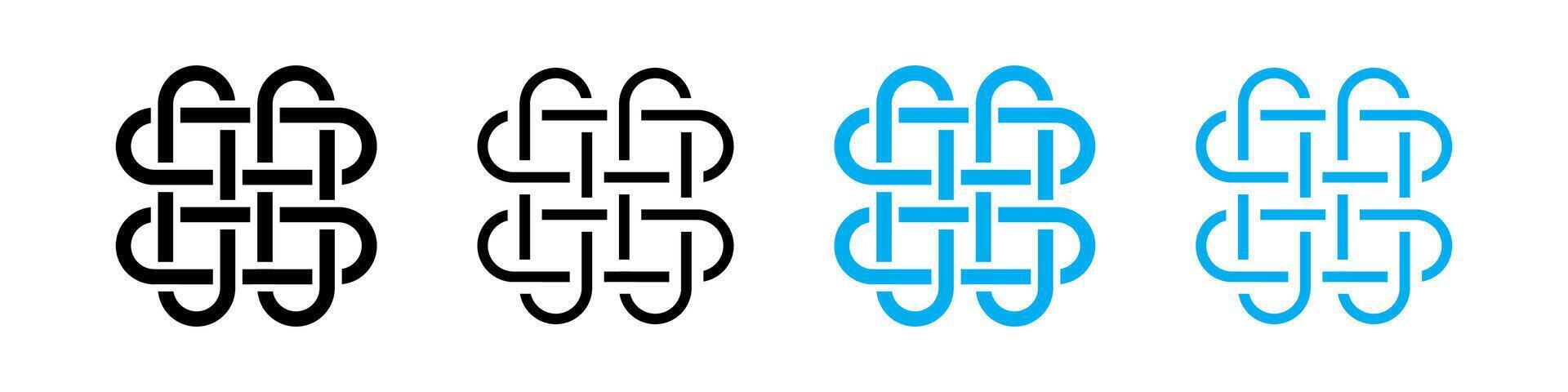 Celtic knots. Trinity knots. Celtic knot icons. Endless knots set vector