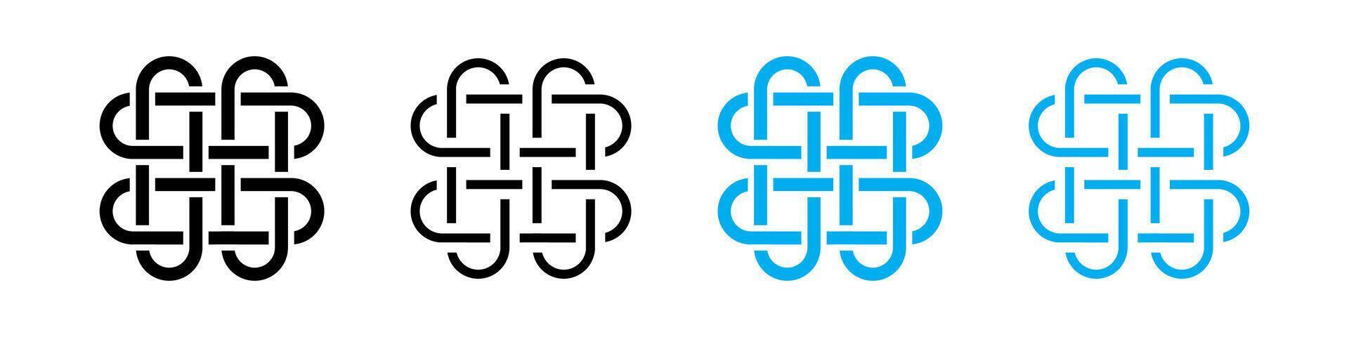 Celtic knots. Trinity knots. Celtic knot icons. Endless knots set vector