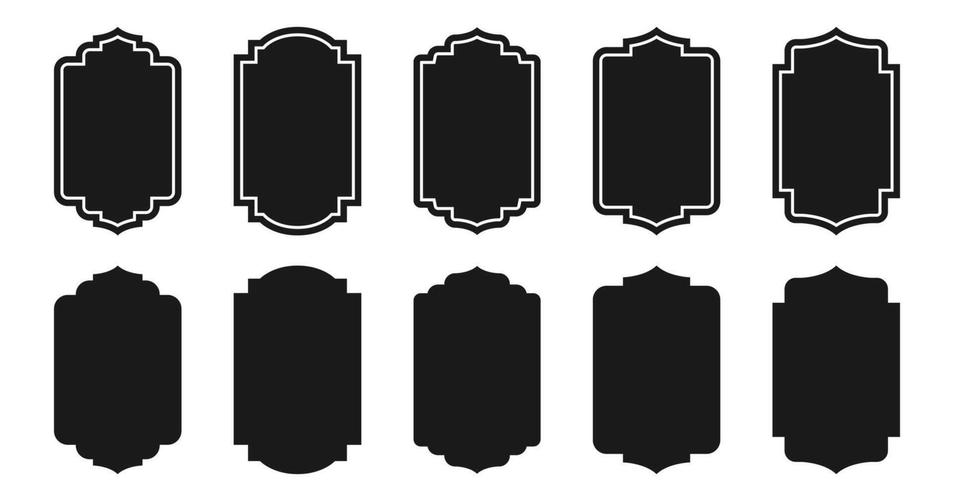Border frame flat collection. Vintage frames set. vector