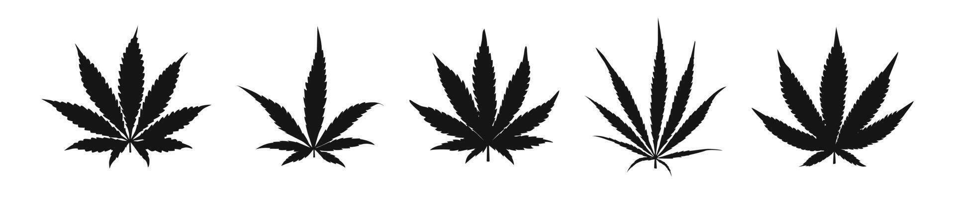 Marijuana vectors. Cannabis leaf icon set. Cannabis Leaves Illustration vector