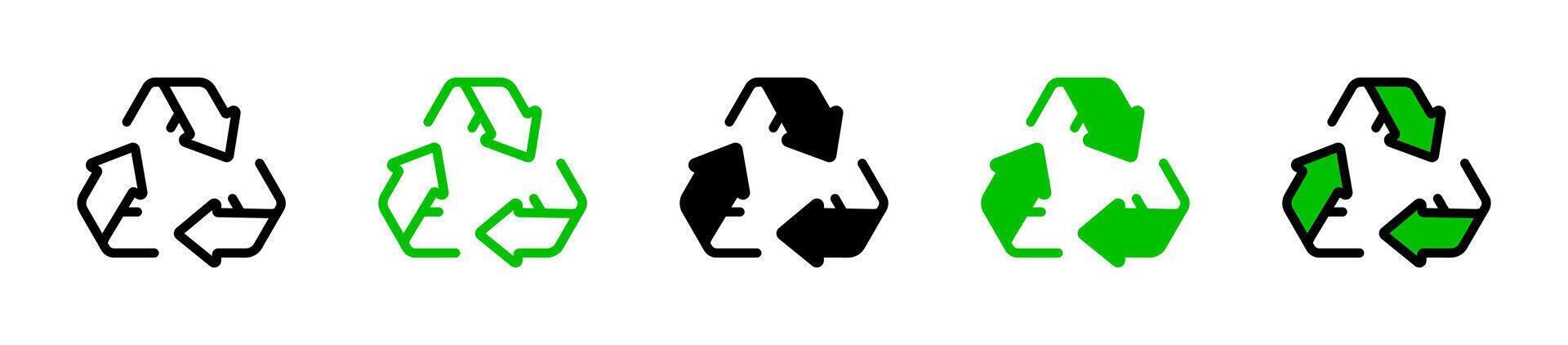 Recycling symbol set. Recycle arrow icons. Recycling icons. vector