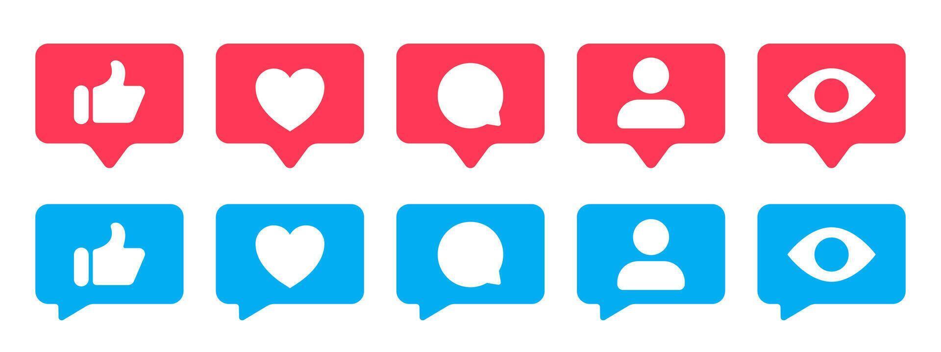 Like, comment, share, save. Social Media Icons. Social Media buttons vector