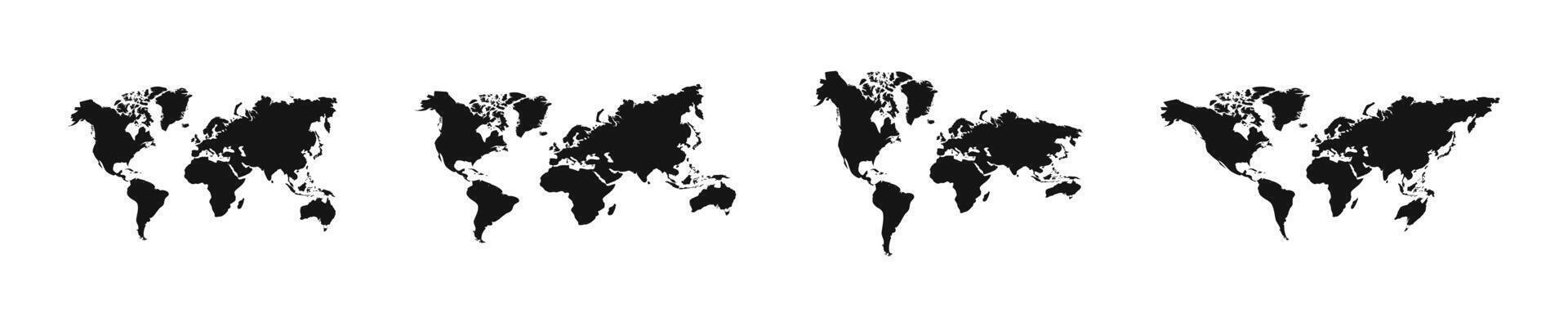 mundo mapa. mundo mapa modelo con continentes, norte y sur America, Europa y Asia, África y Australia vector