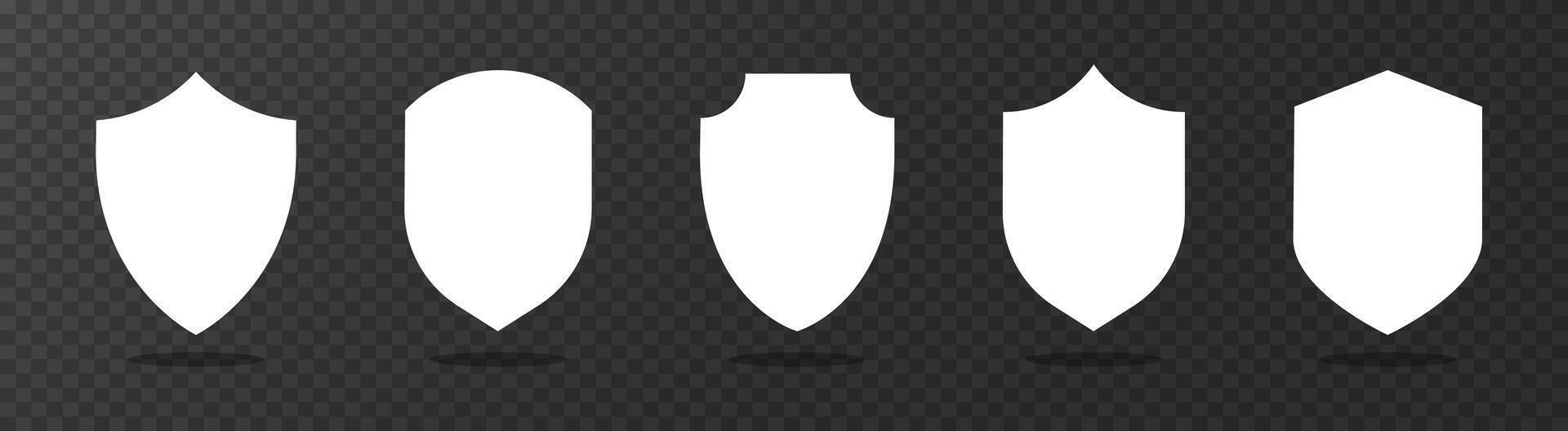 Shield icons. shields. Different shields shapes. Shields icon set. Protect badge. vector