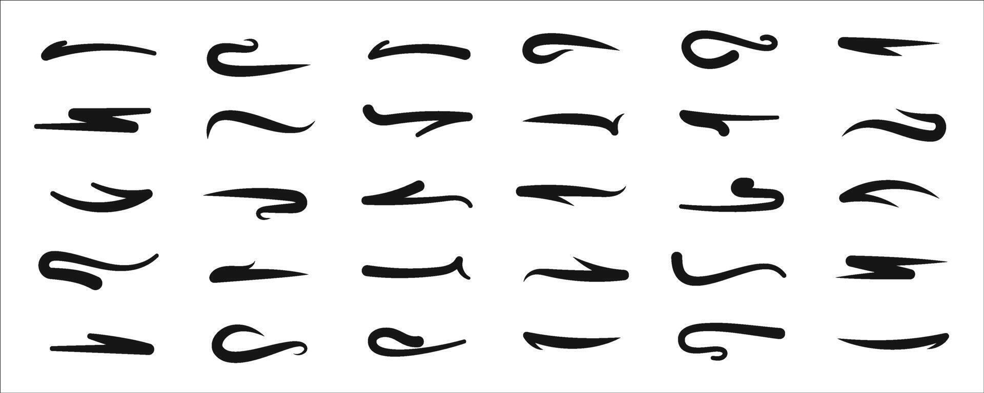 Underlines collection. marker stroke lines. Hand drawn underline strokes. vector