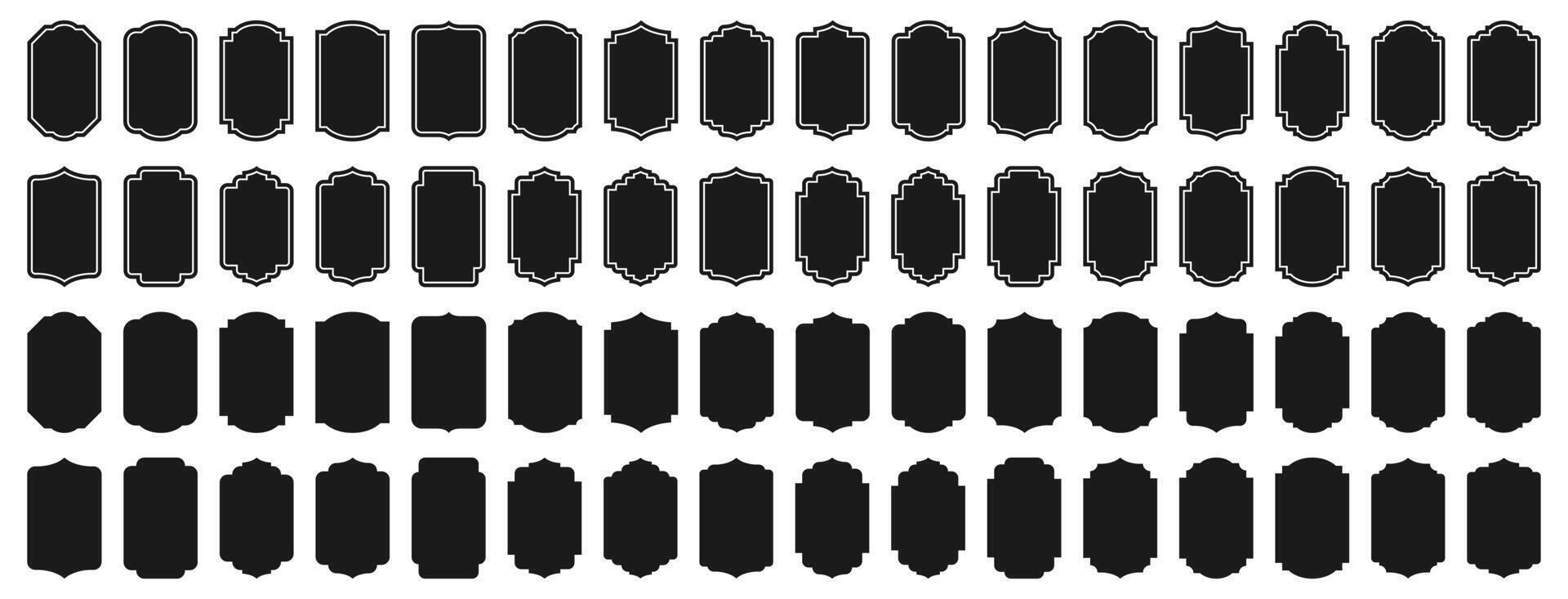 Vintage frames set. Border frame flat collection. vector