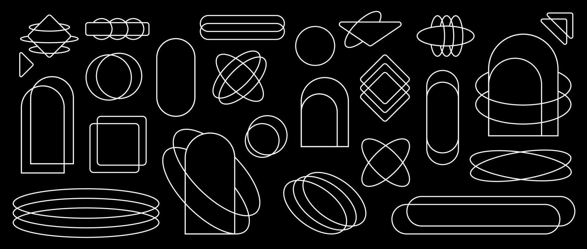 Frame icon set. Linear frames collection. Decorative frames. Thin line style icons. vector